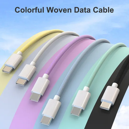 Mfi Certified Factory Nylon Braided 3A USB C to Type C Fast Charging Cable for iPhone 15 MacBook
