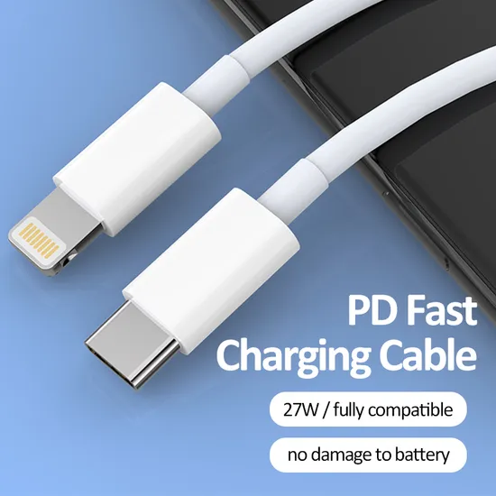 Original Quality Type C to Lightning Cable Pd 27W USB C Charging Cable for iPhone 14 13 12 11 PRO Max Charging Cord 