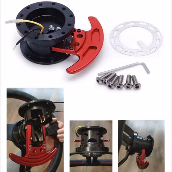 Custom CNC Machined Billet Aluminum Aftermarket Quick Release Steering Wheel Hub Adapter